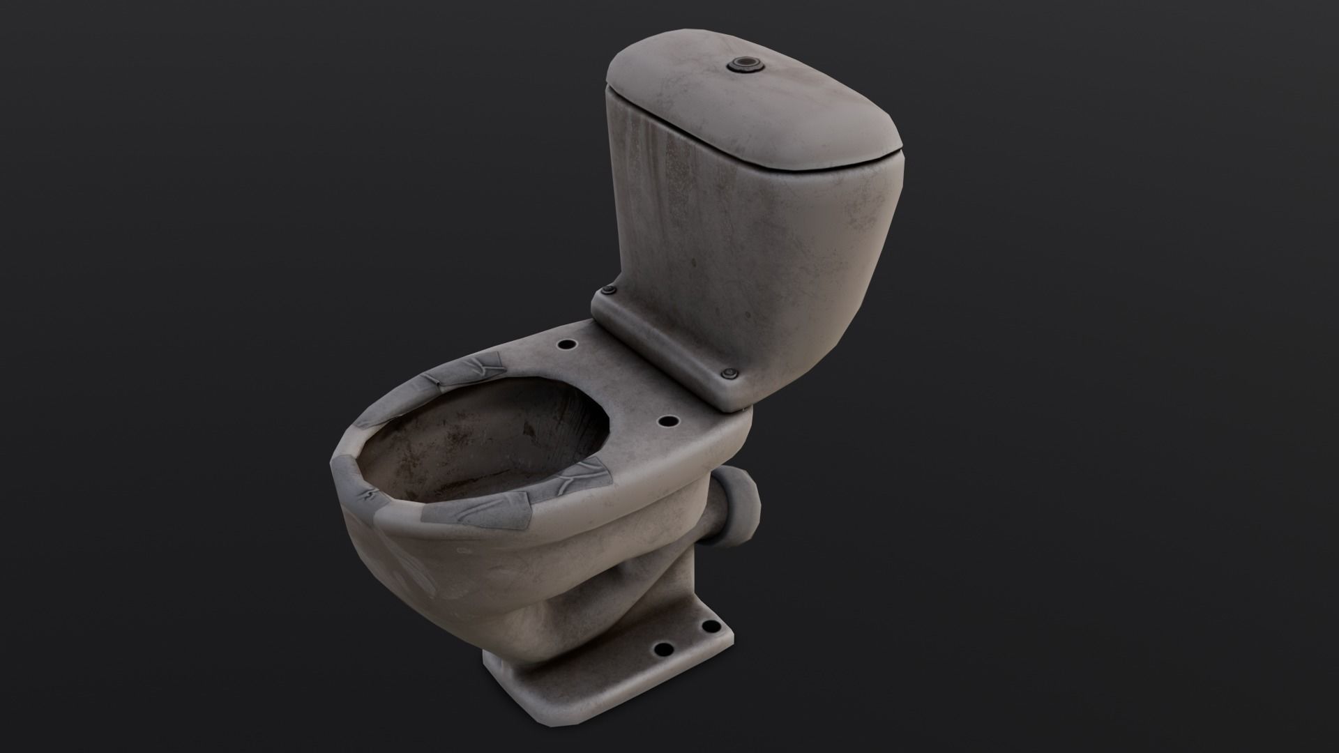 Dirty Toilet 3D Model Low-poly 3D model_4