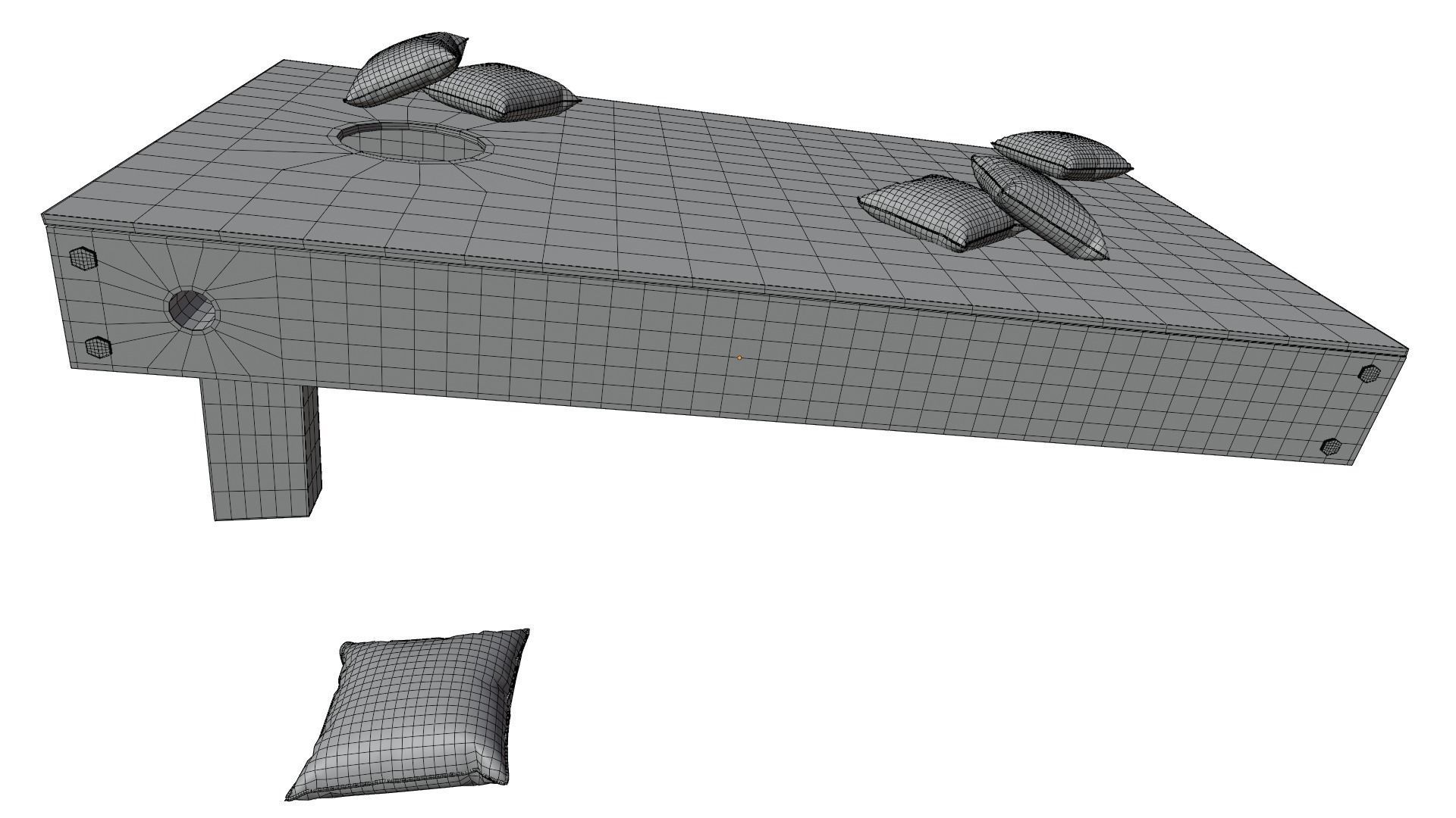 Corn Hole Game 3D model_16