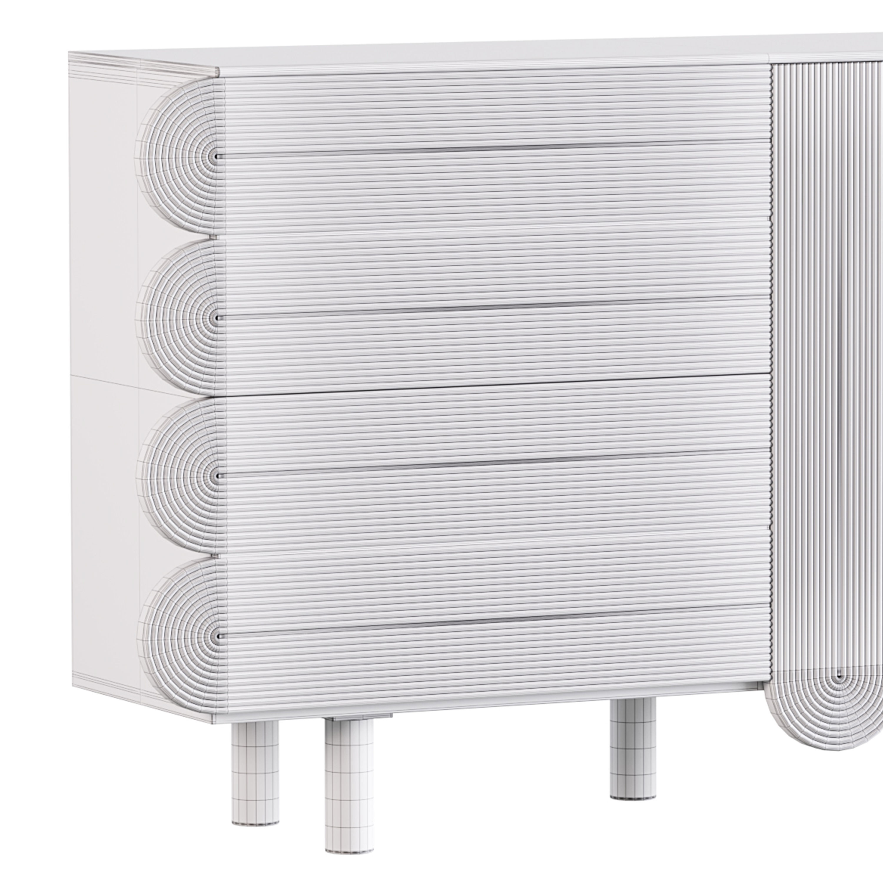 Modern White Sideboard 3D model_18