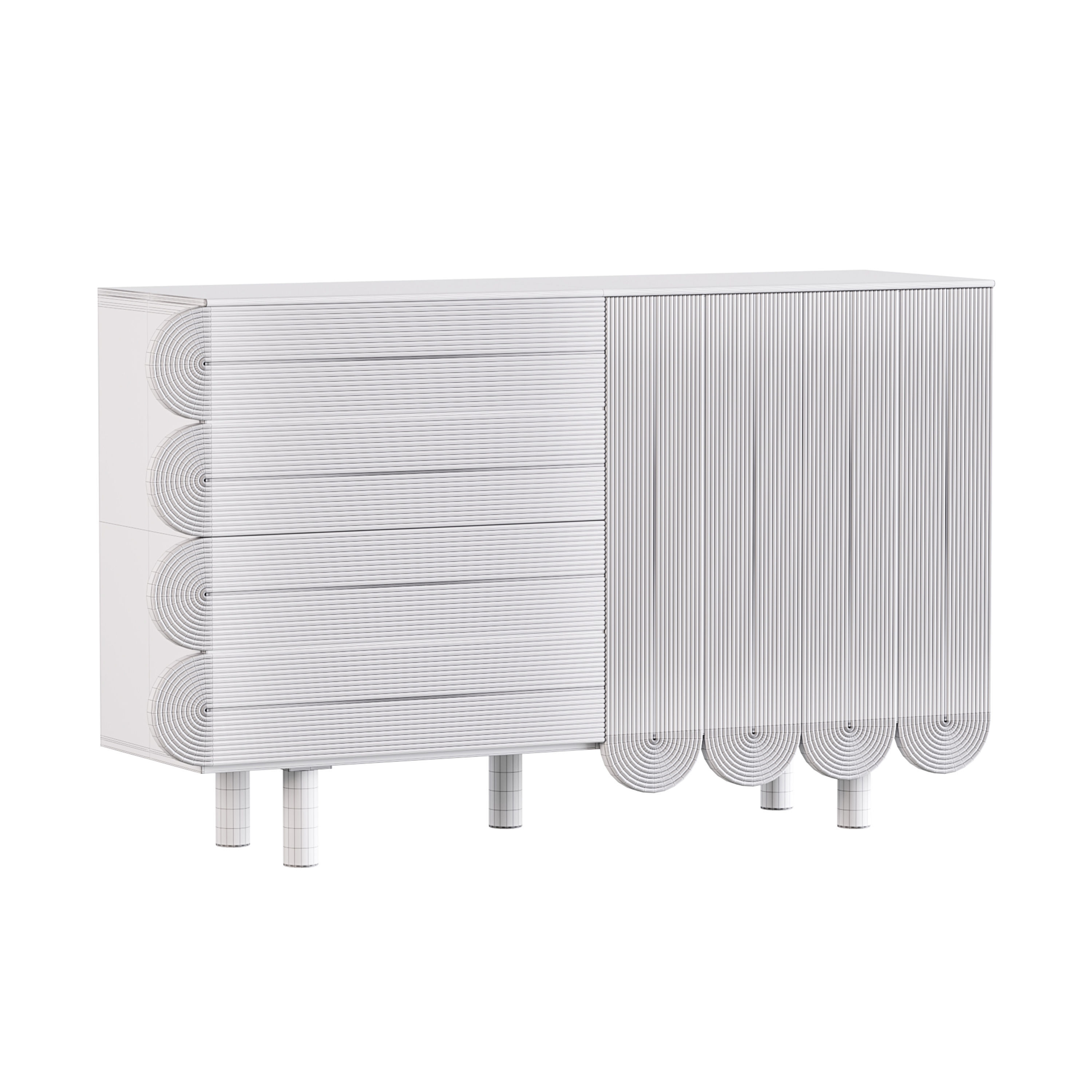 Modern White Sideboard 3D model_17