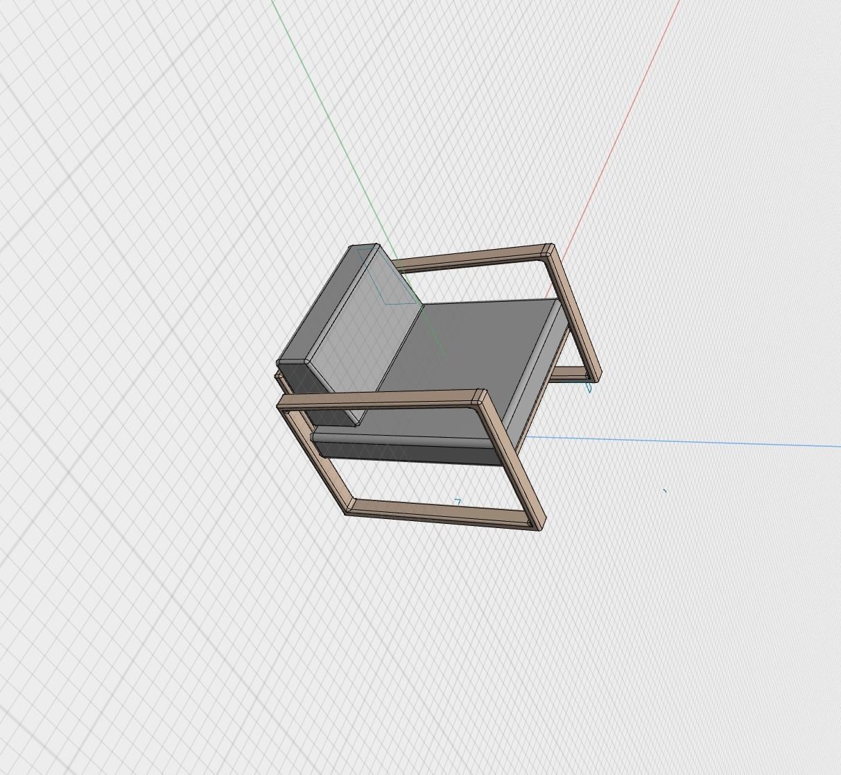 garden furniture Low-poly 3D model_11