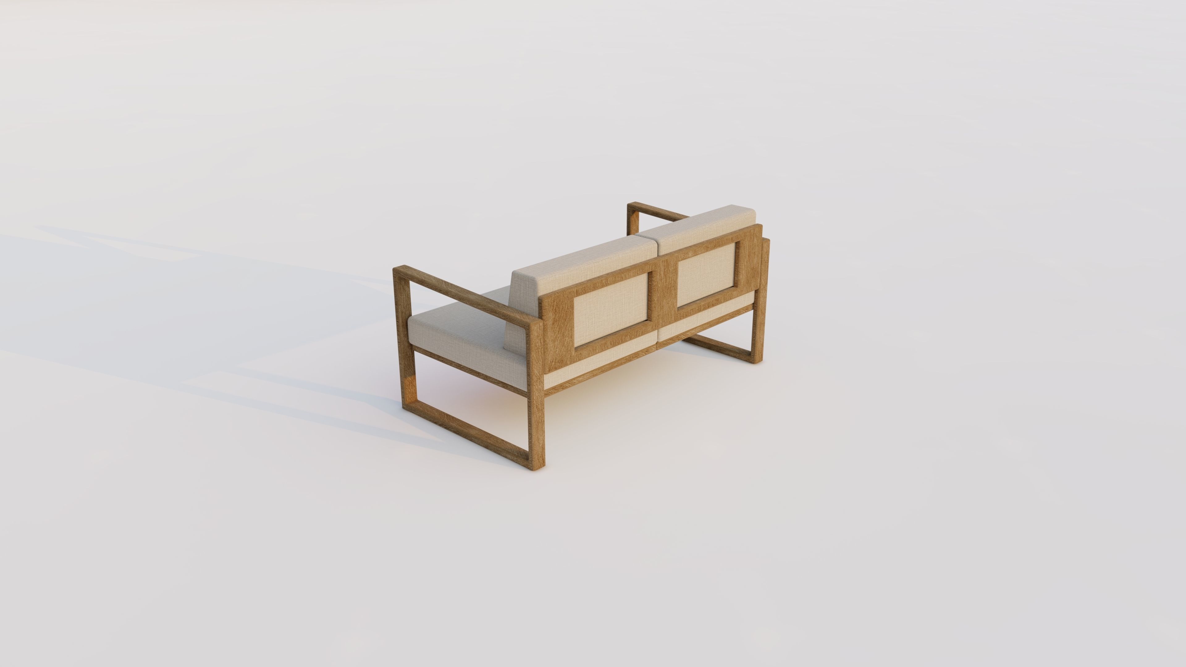 garden furniture Low-poly 3D model_2