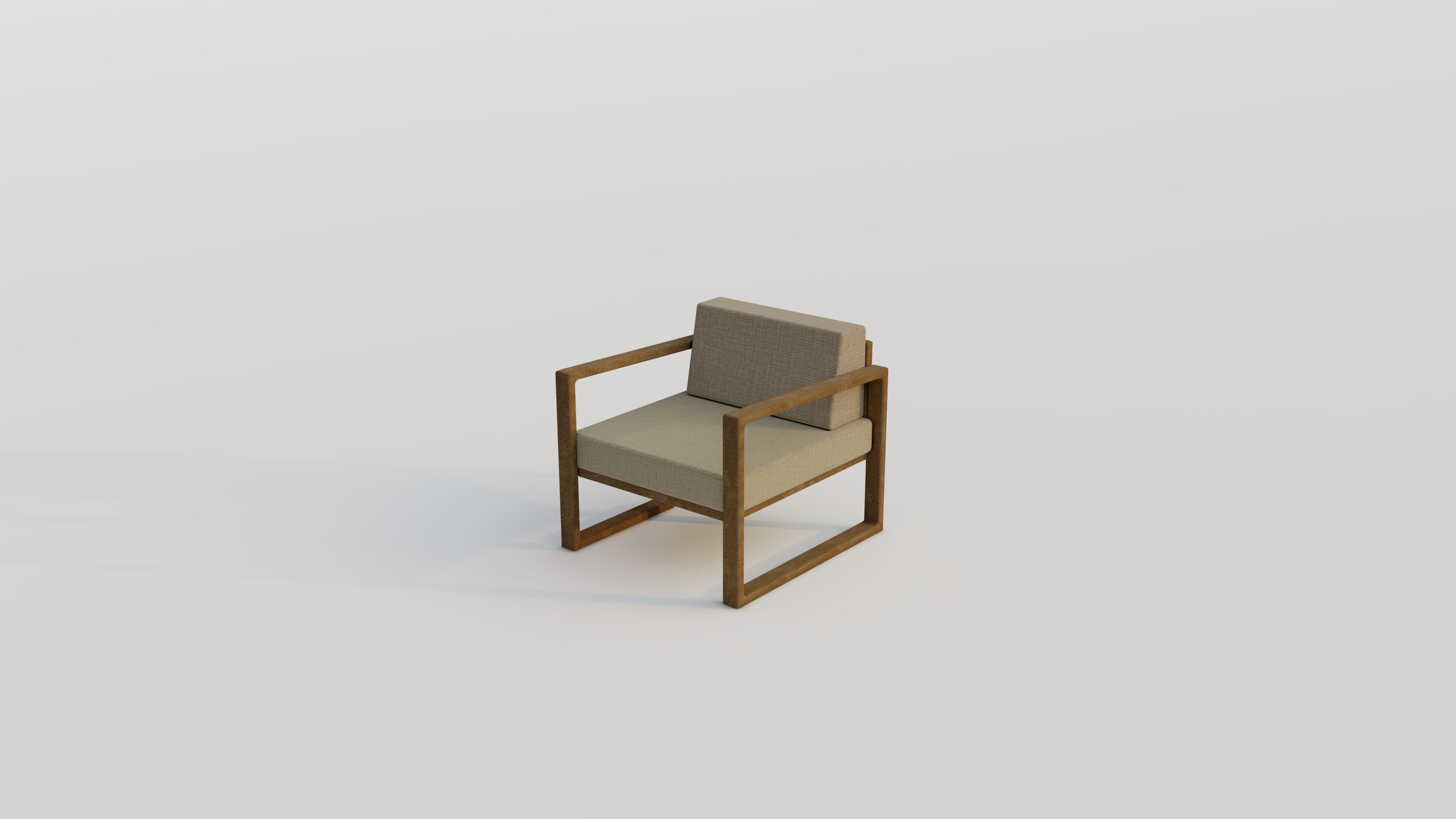 garden furniture Low-poly 3D model_5