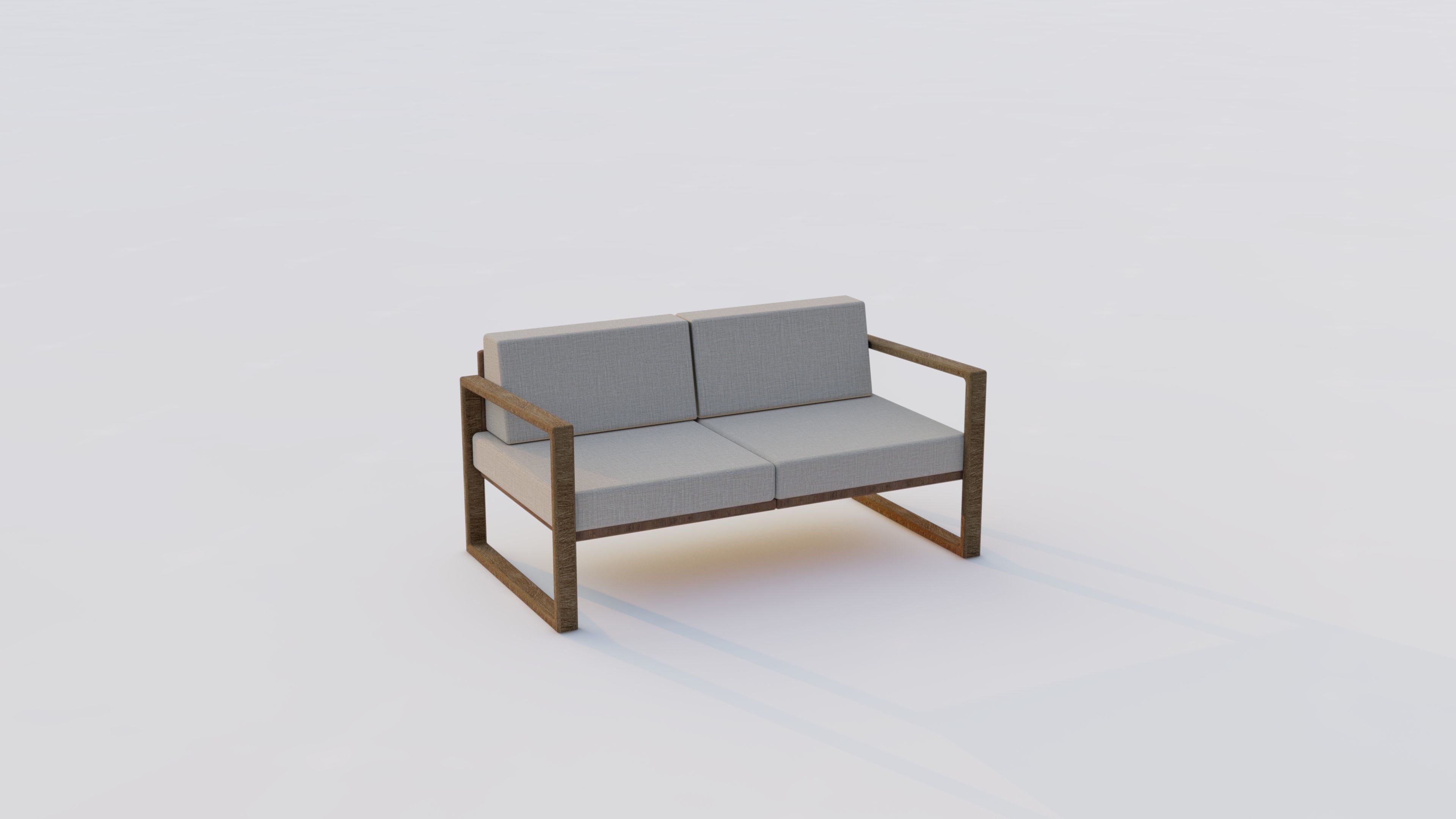 garden furniture Low-poly 3D model_1