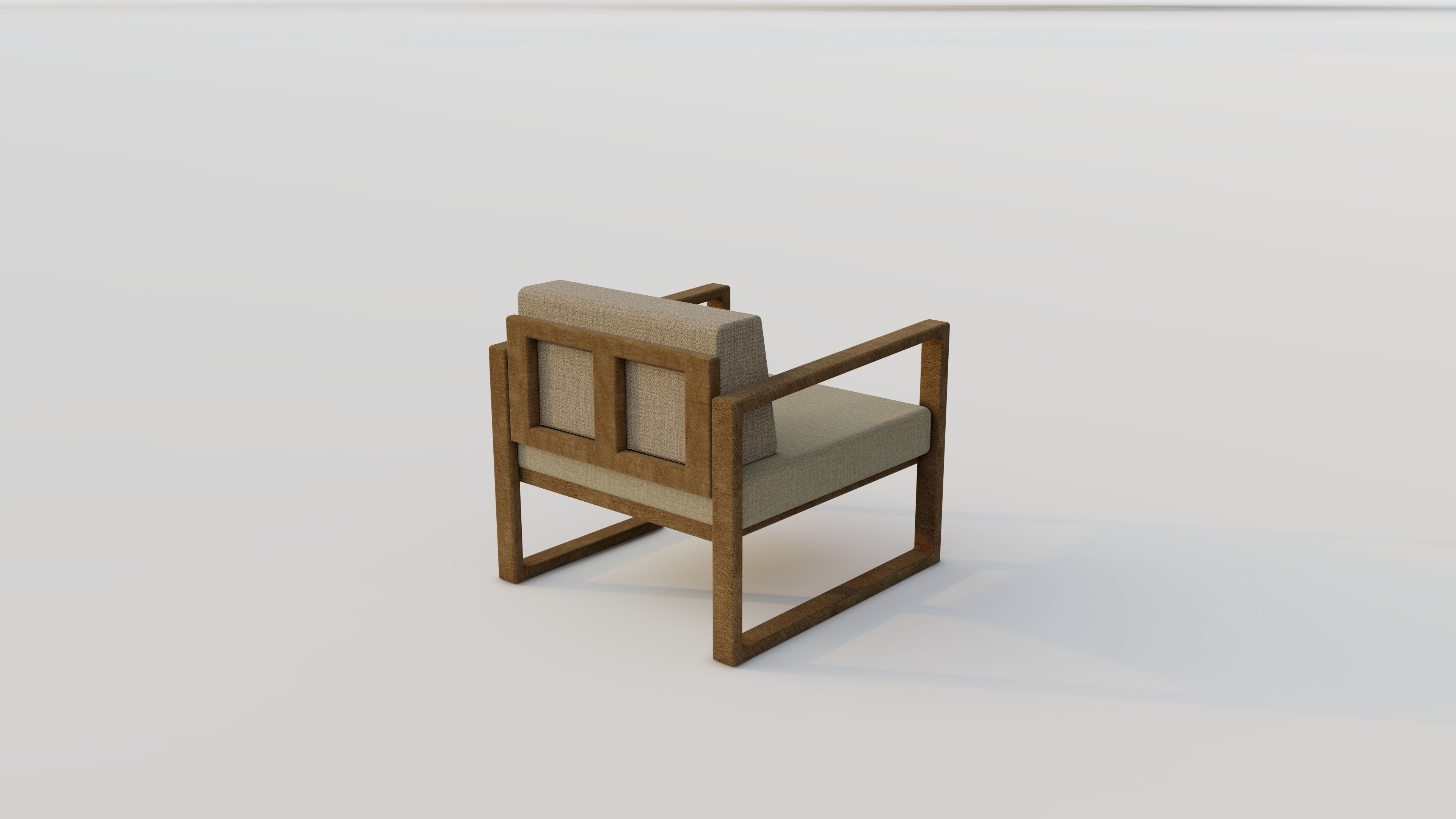 garden furniture Low-poly 3D model_6