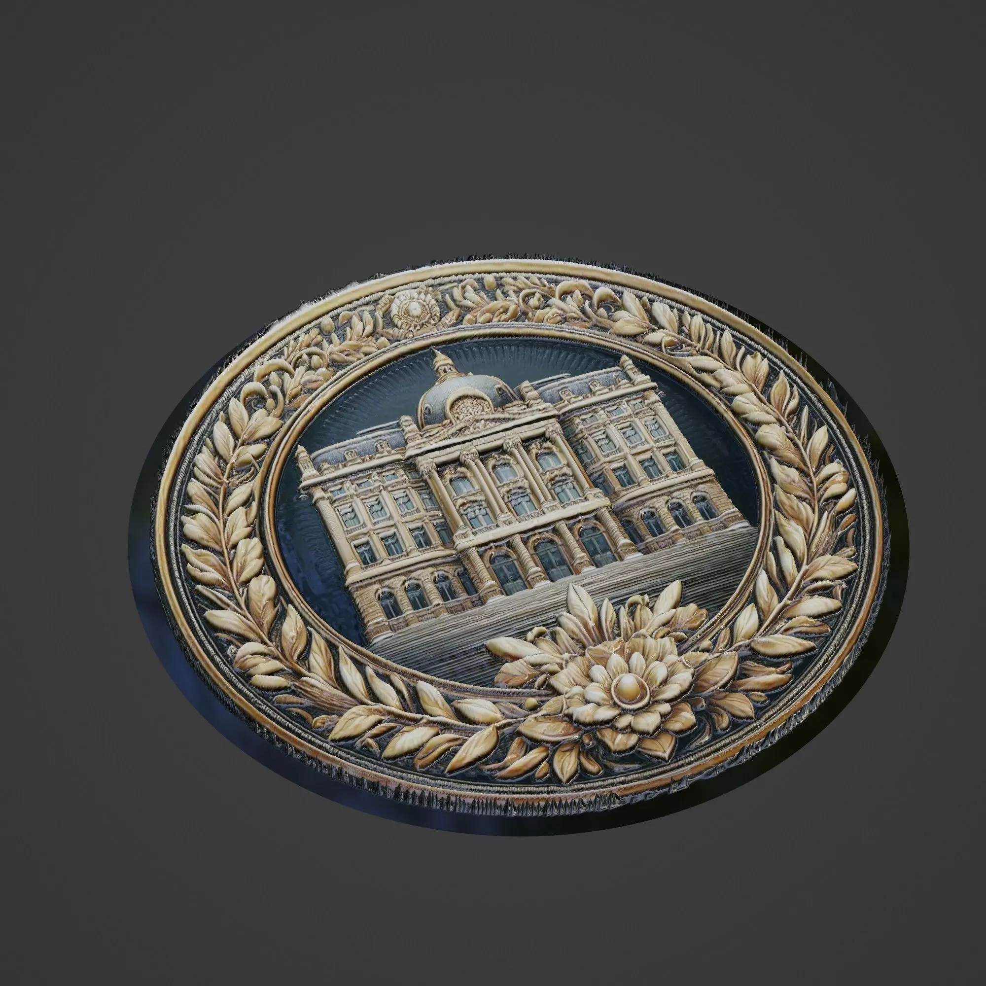 Building House Pendant Medallion 3D print model_0