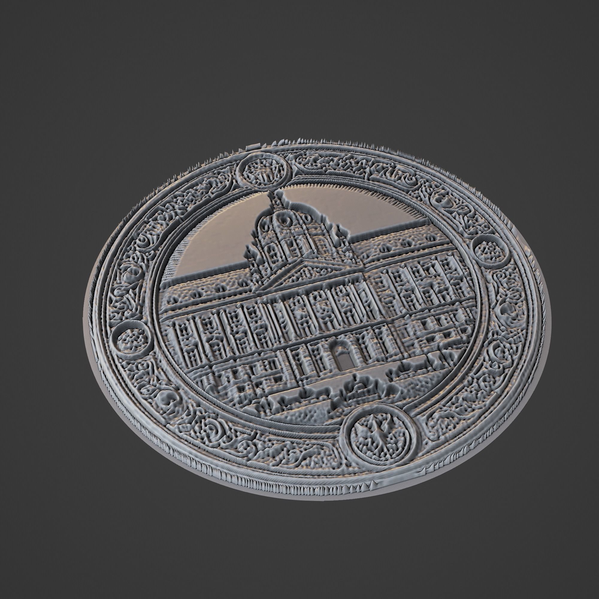 Building House Pendant Medallion 3D print model_1