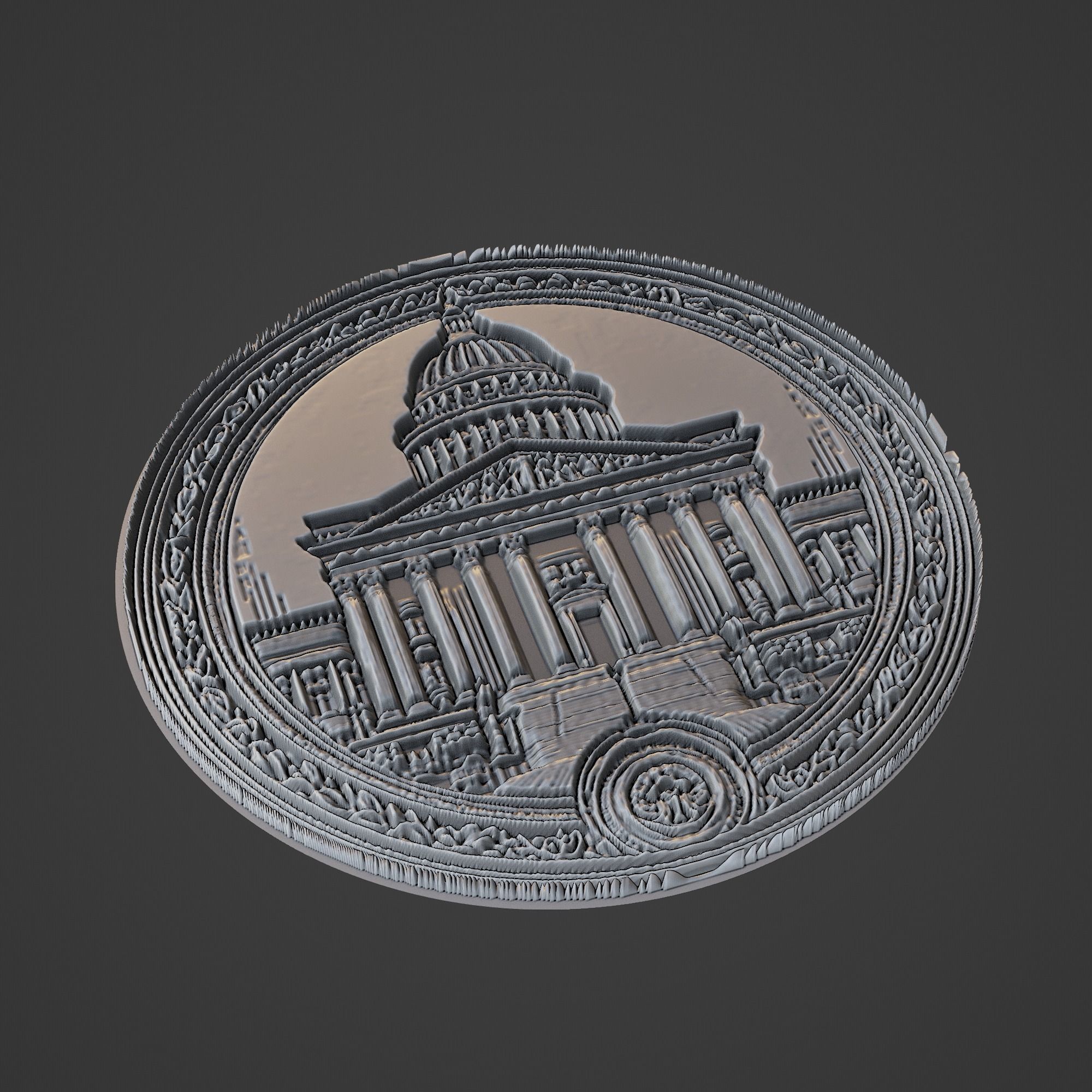 Building House Pendant Medallion 3D print model_1
