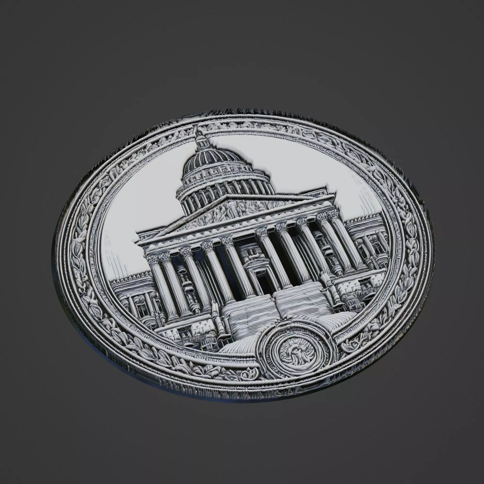 Building House Pendant Medallion 3D print model_0