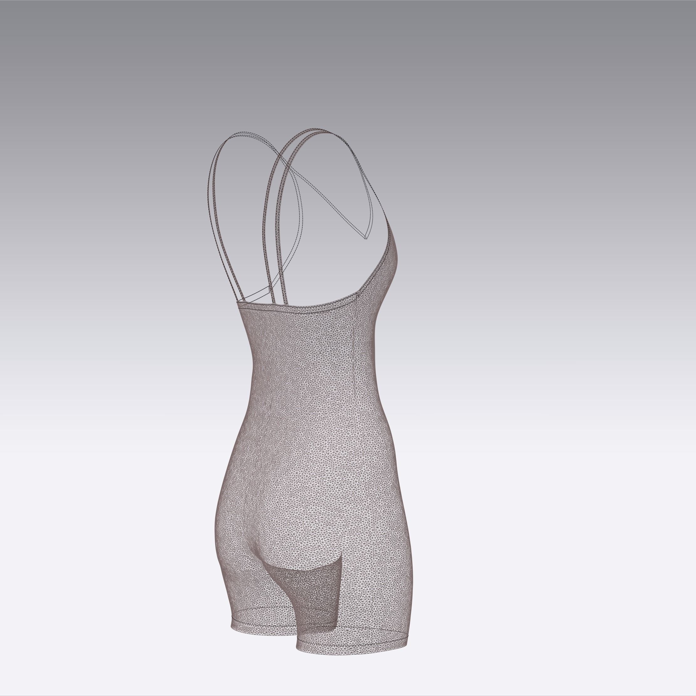 Bodysuit jumpsuit sportswear Clo3d Marvelous Designer 3D model_16