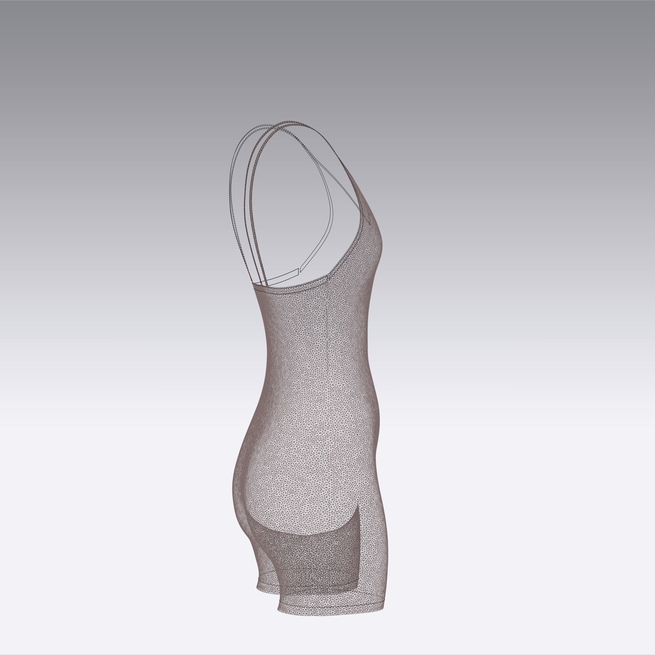 Bodysuit jumpsuit sportswear Clo3d Marvelous Designer 3D model_18
