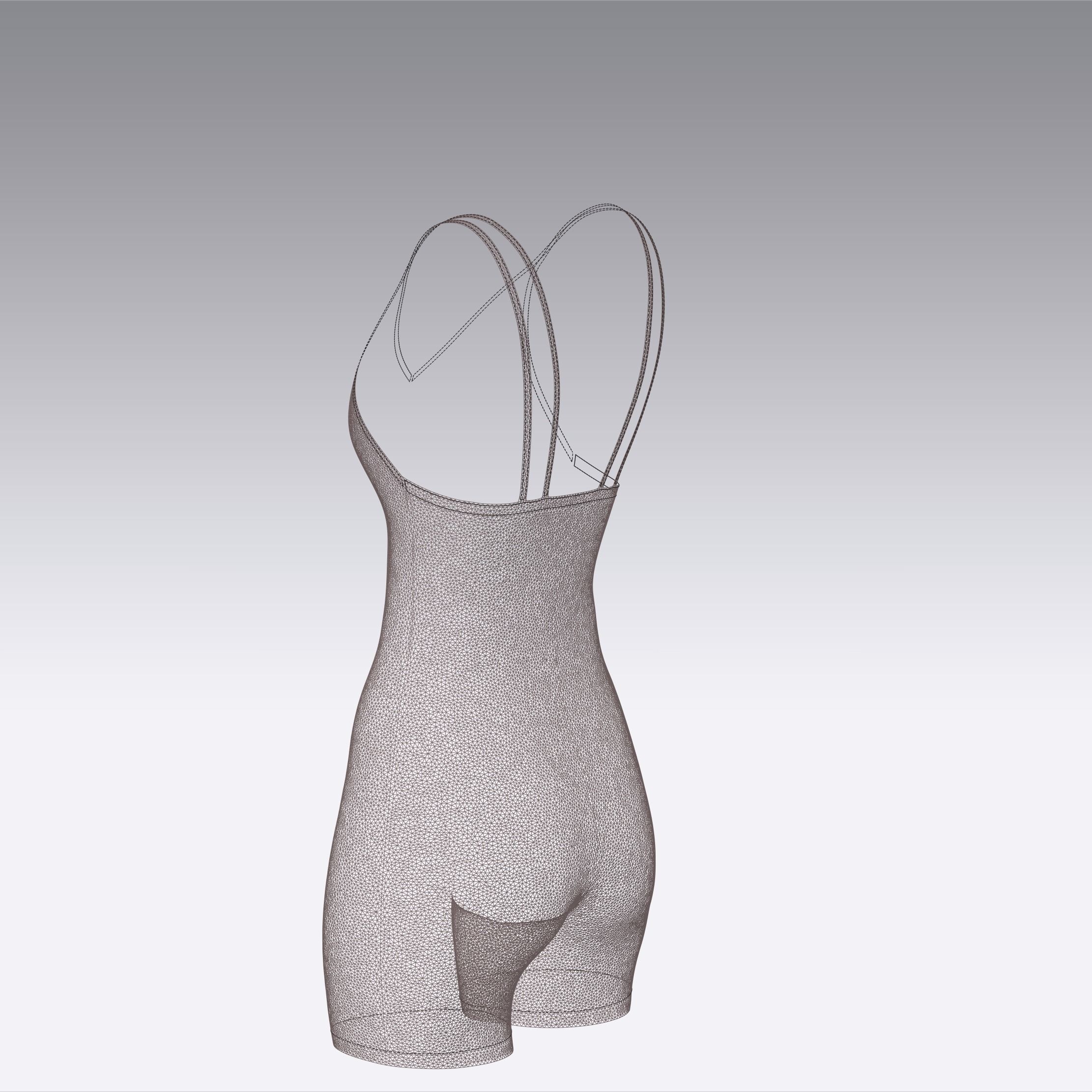 Bodysuit jumpsuit sportswear Clo3d Marvelous Designer 3D model_15