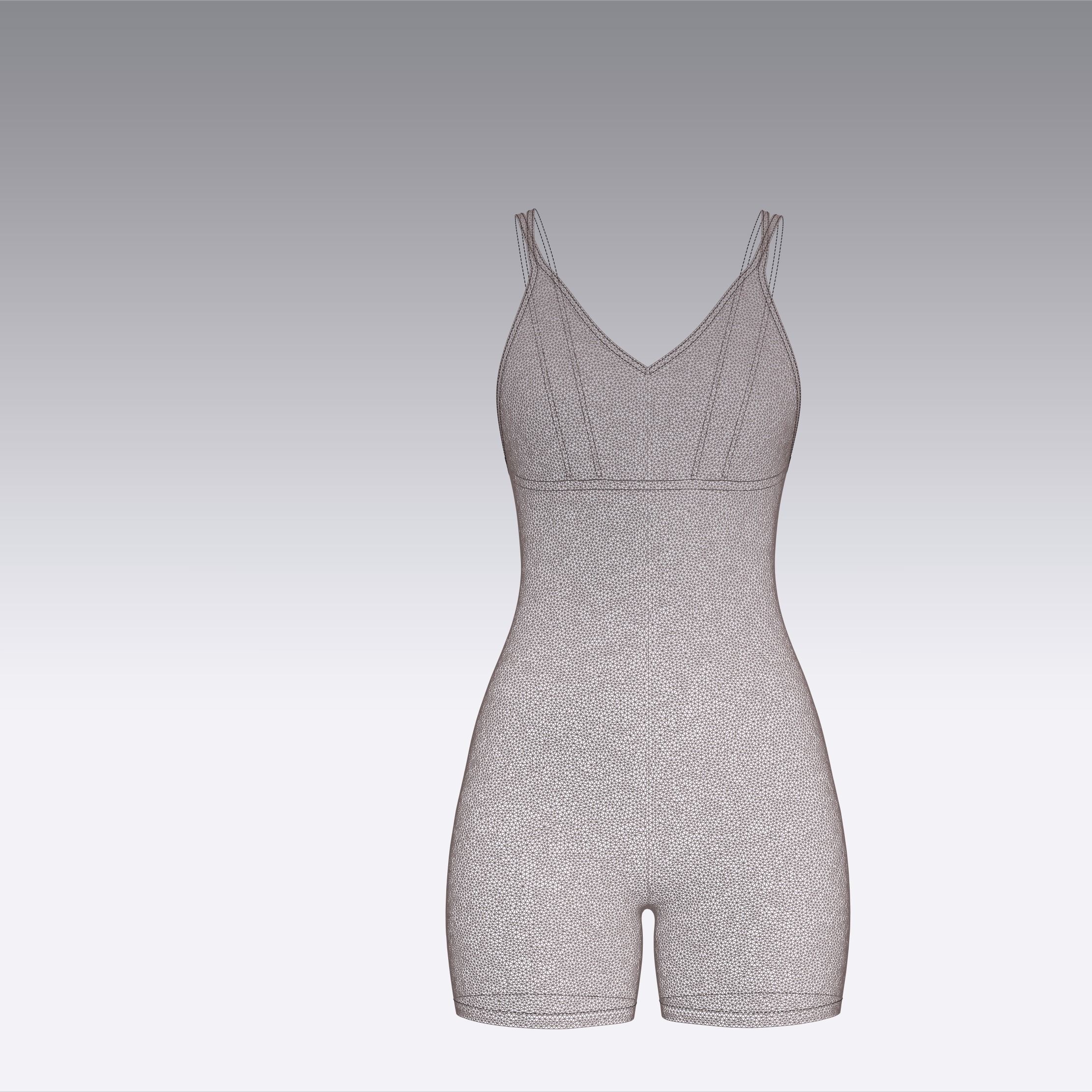 Bodysuit jumpsuit sportswear Clo3d Marvelous Designer 3D model_19