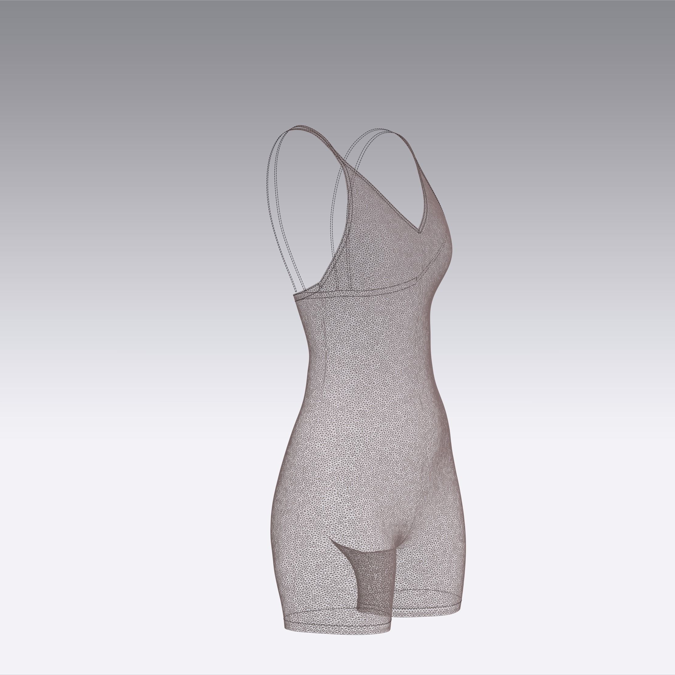 Bodysuit jumpsuit sportswear Clo3d Marvelous Designer 3D model_21