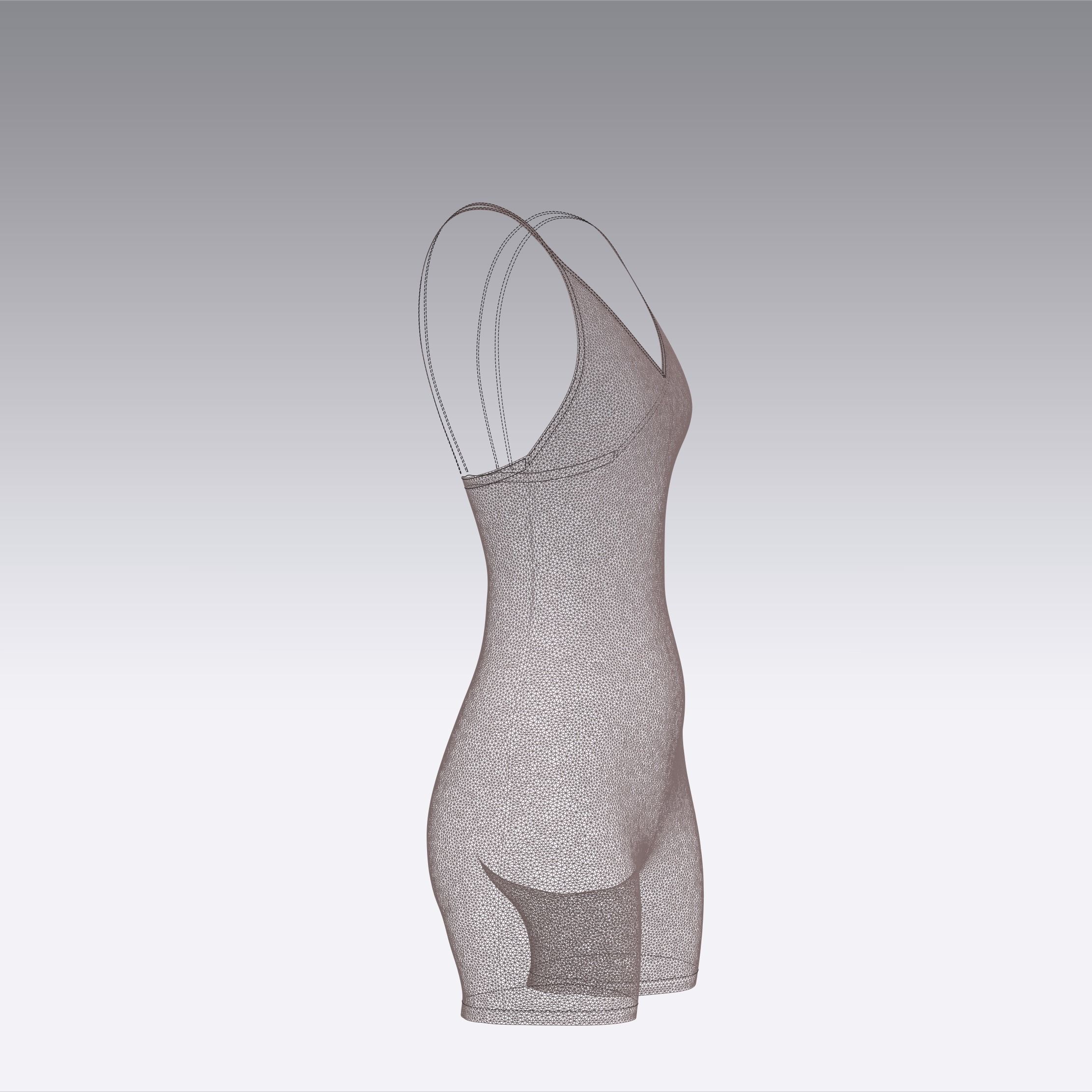 Bodysuit jumpsuit sportswear Clo3d Marvelous Designer 3D model_14