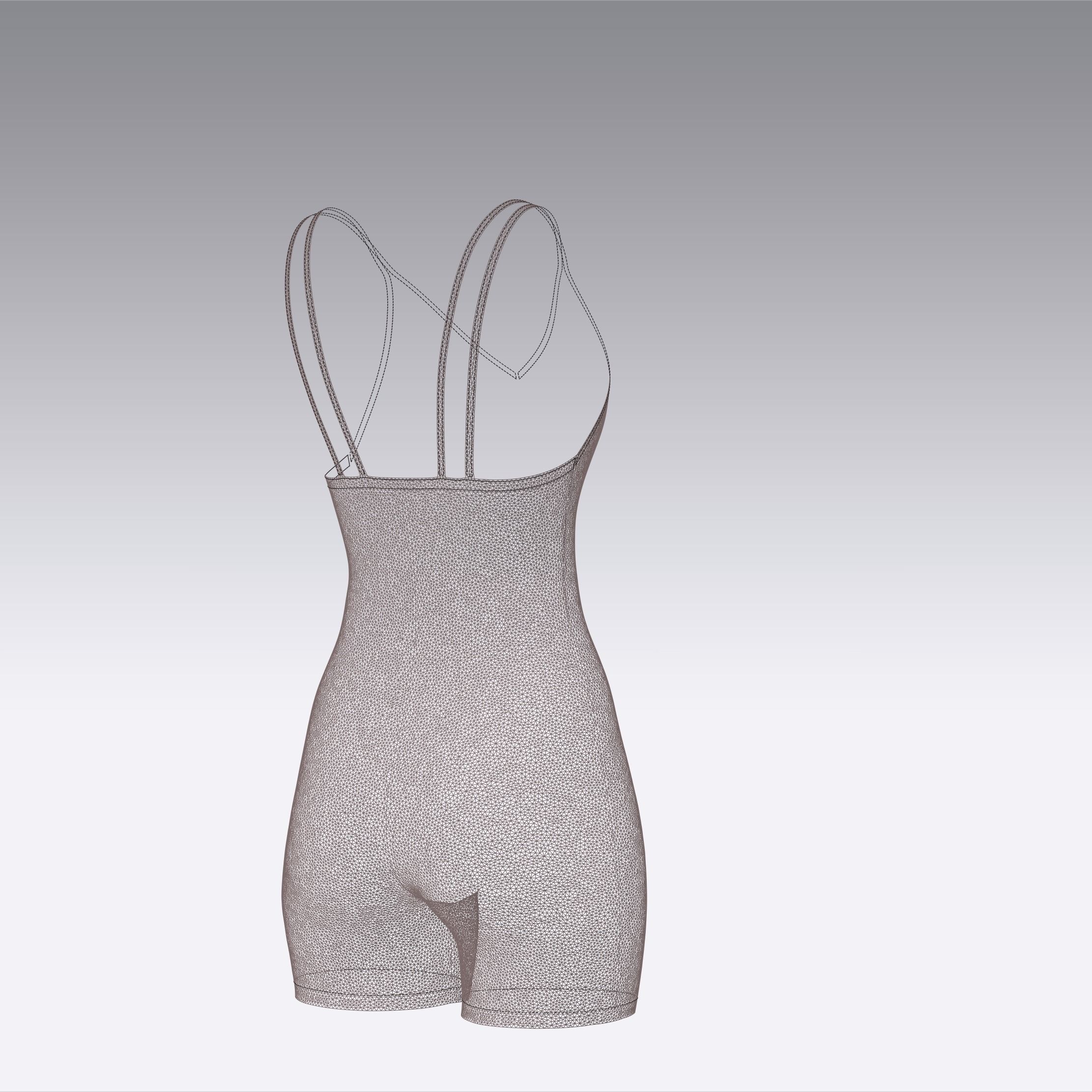 Bodysuit jumpsuit sportswear Clo3d Marvelous Designer 3D model_17