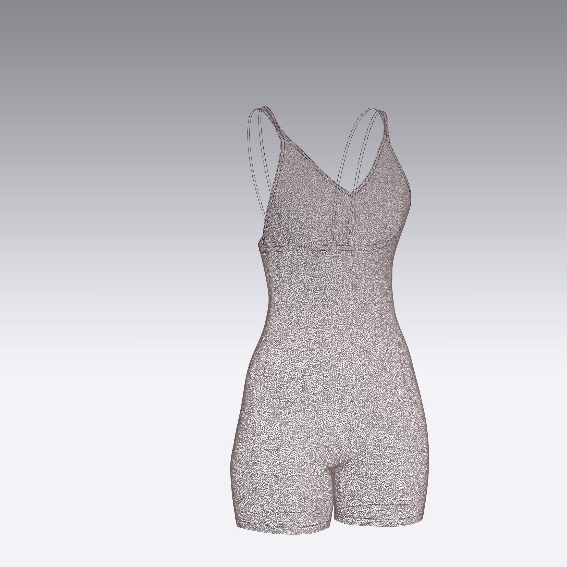 Bodysuit jumpsuit sportswear Clo3d Marvelous Designer 3D model_20