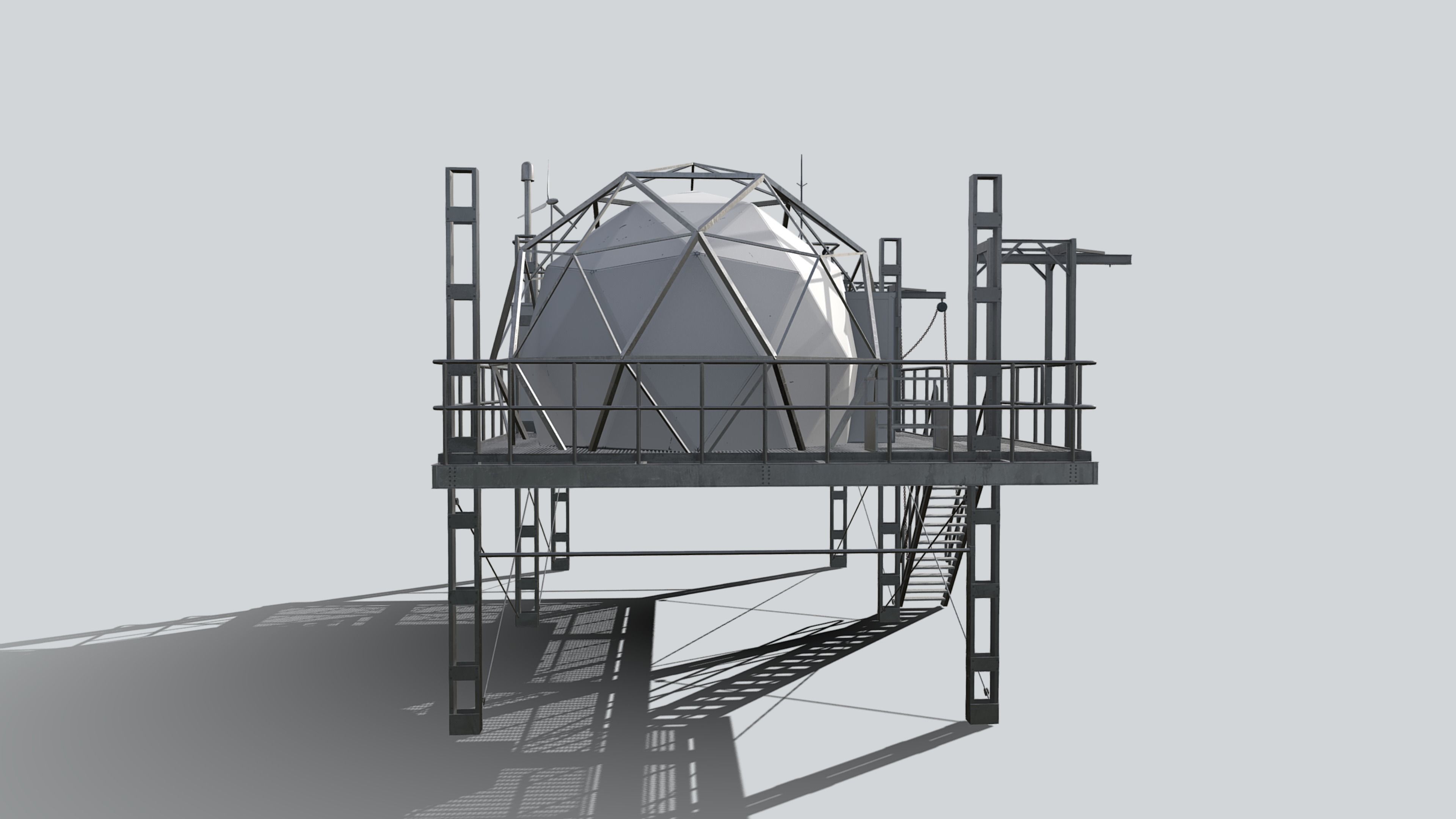 Research Station Low-poly 3D model_6