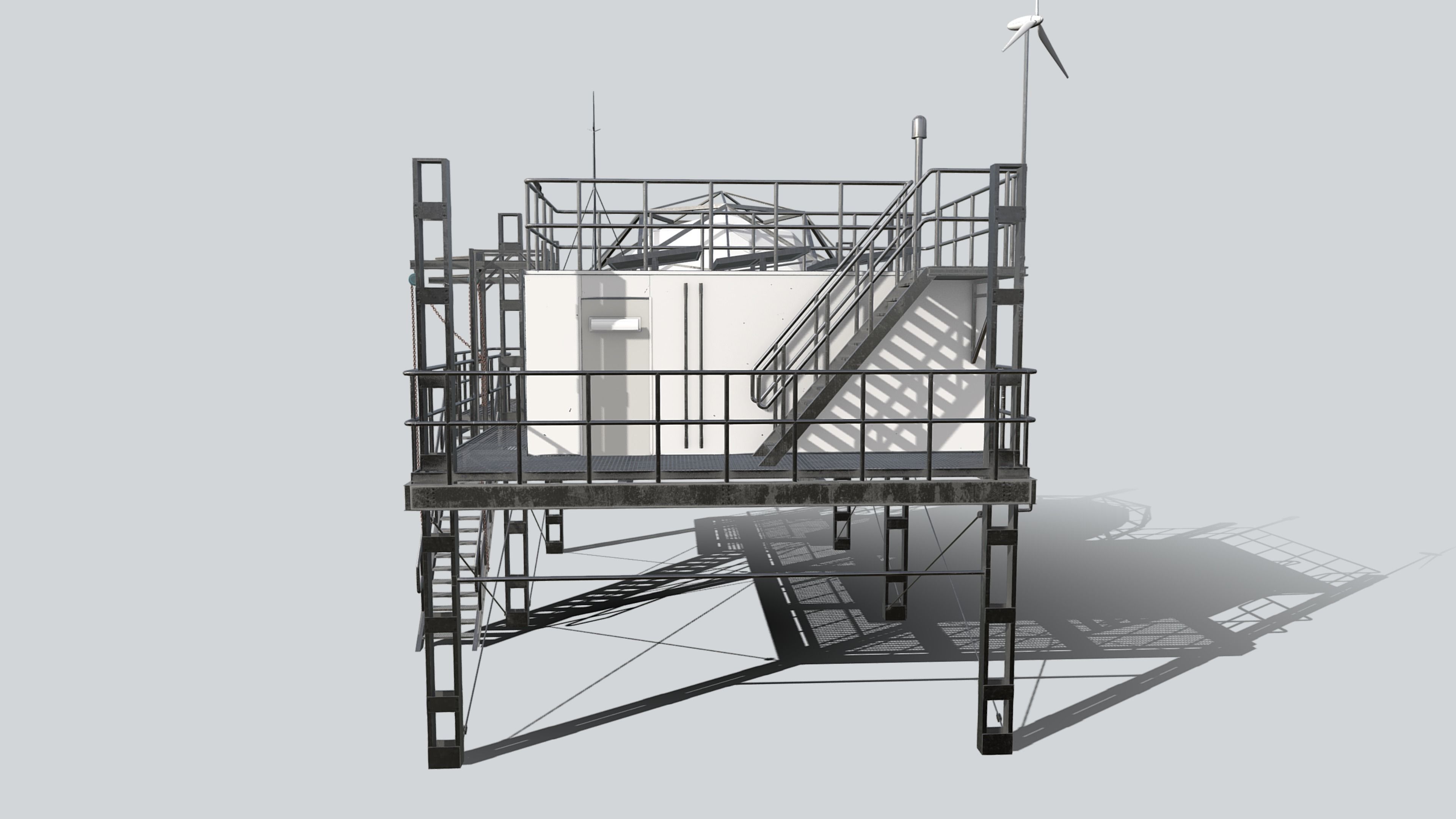 Research Station Low-poly 3D model_9