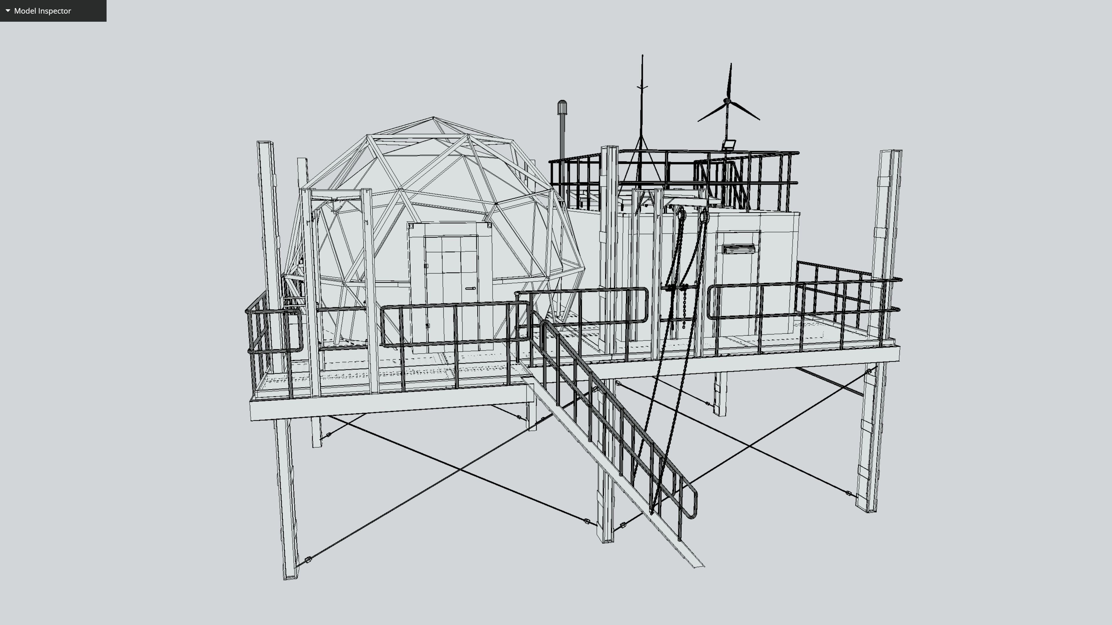 Research Station Low-poly 3D model_1