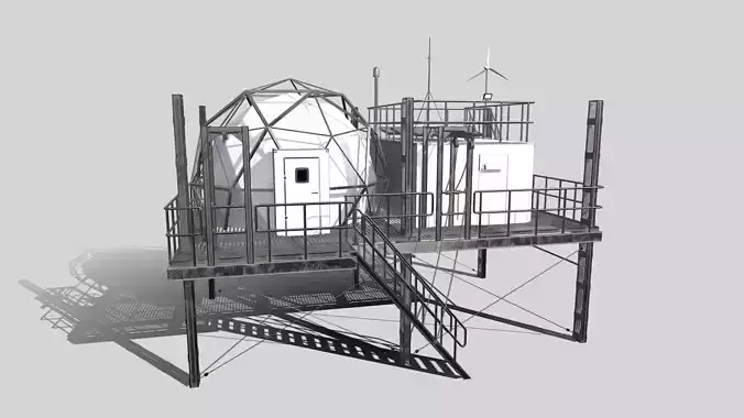 Research Station Low-poly 3D model