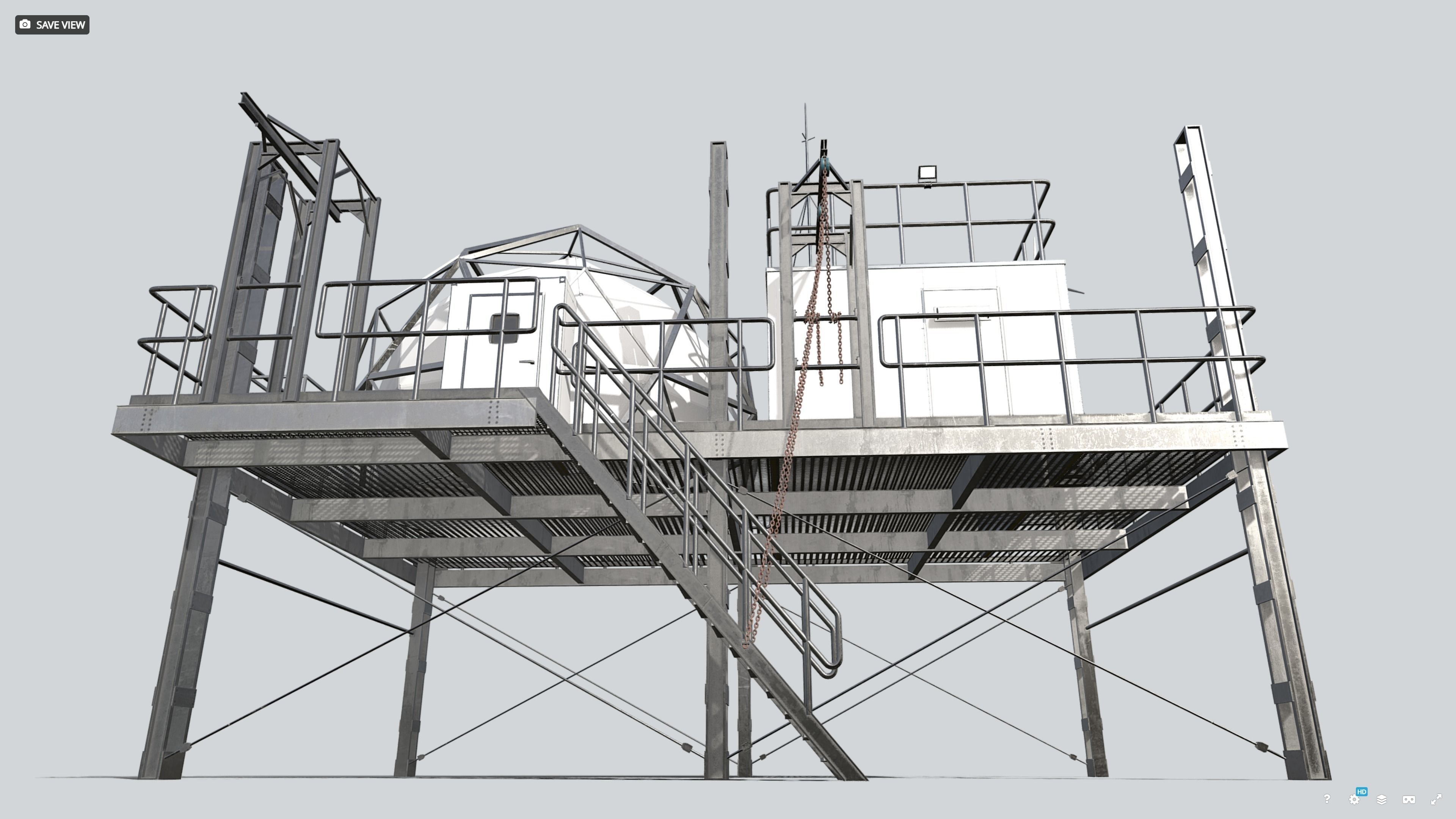 Research Station Low-poly 3D model_10