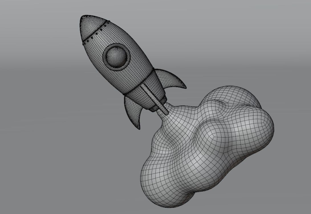 Cartoon Rocket 3D model_12