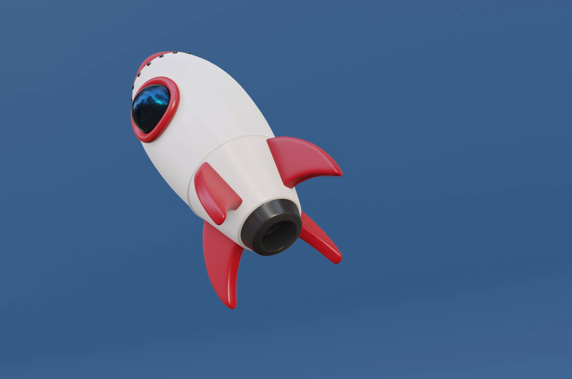 Cartoon Rocket 3D model_5