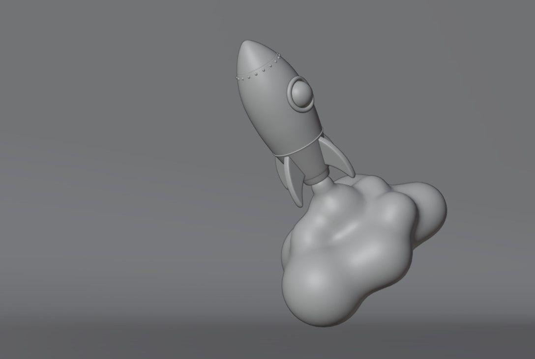 Cartoon Rocket 3D model_20