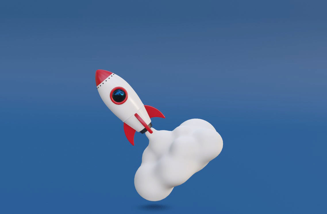 Cartoon Rocket 3D model_4