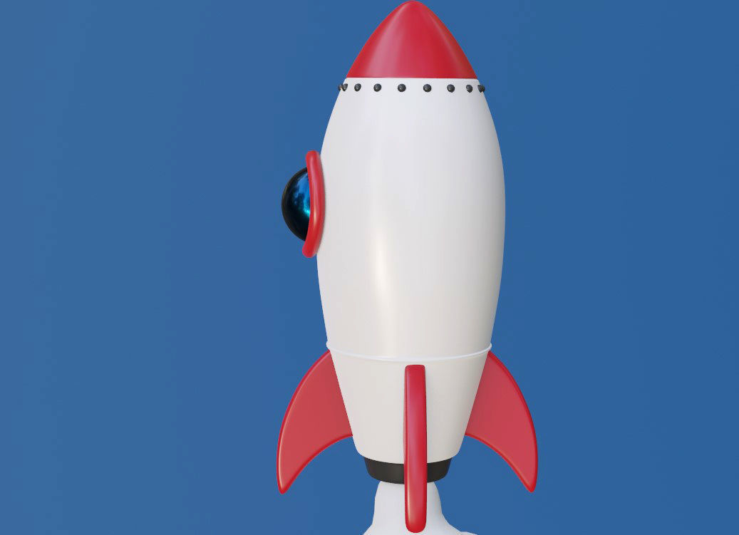 Cartoon Rocket 3D model_9