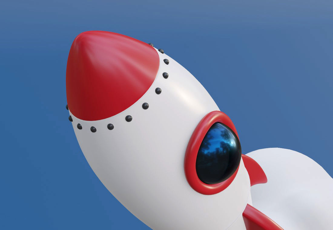 Cartoon Rocket 3D model_2