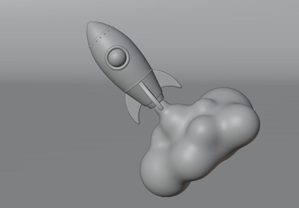 Cartoon Rocket 3D model_19