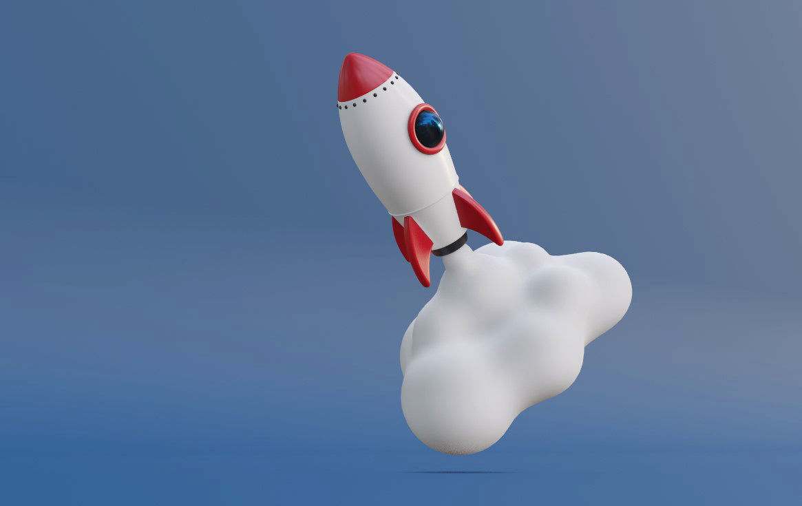 Cartoon Rocket 3D model_11
