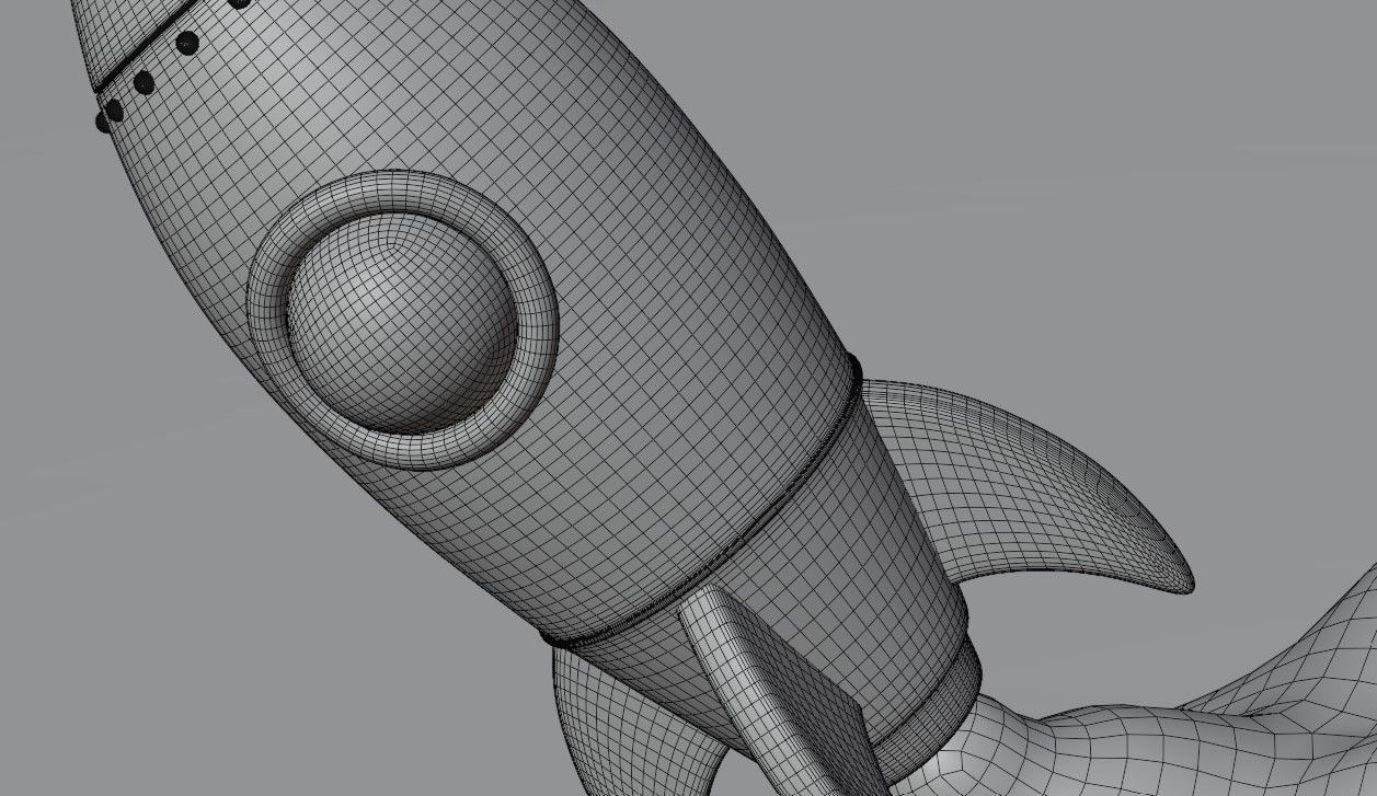 Cartoon Rocket 3D model_18