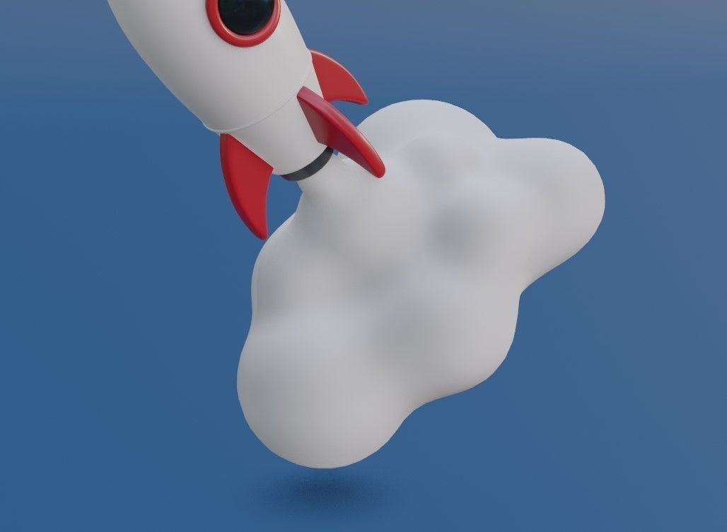 Cartoon Rocket 3D model_3