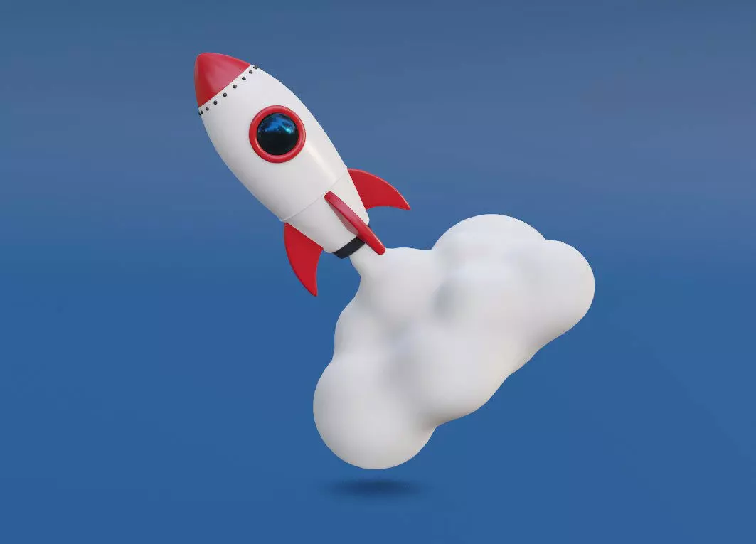 Cartoon Rocket 3D model_0