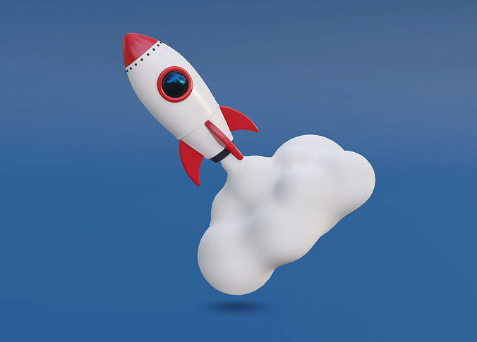 Cartoon Rocket 3D model