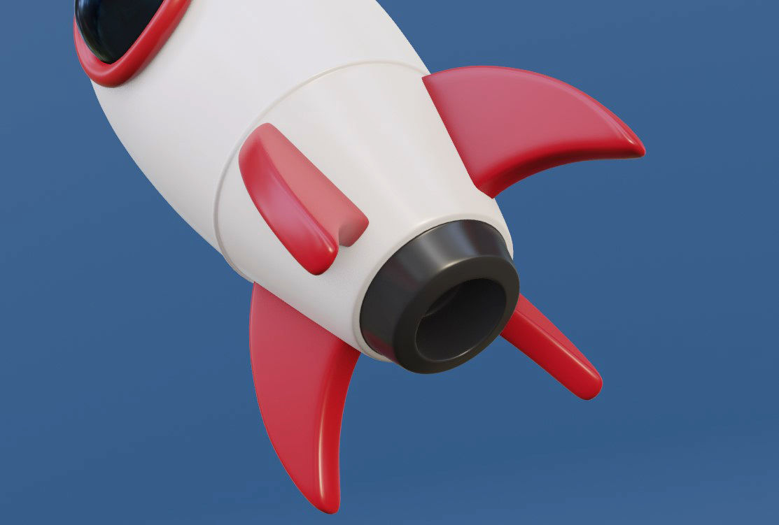 Cartoon Rocket 3D model_6