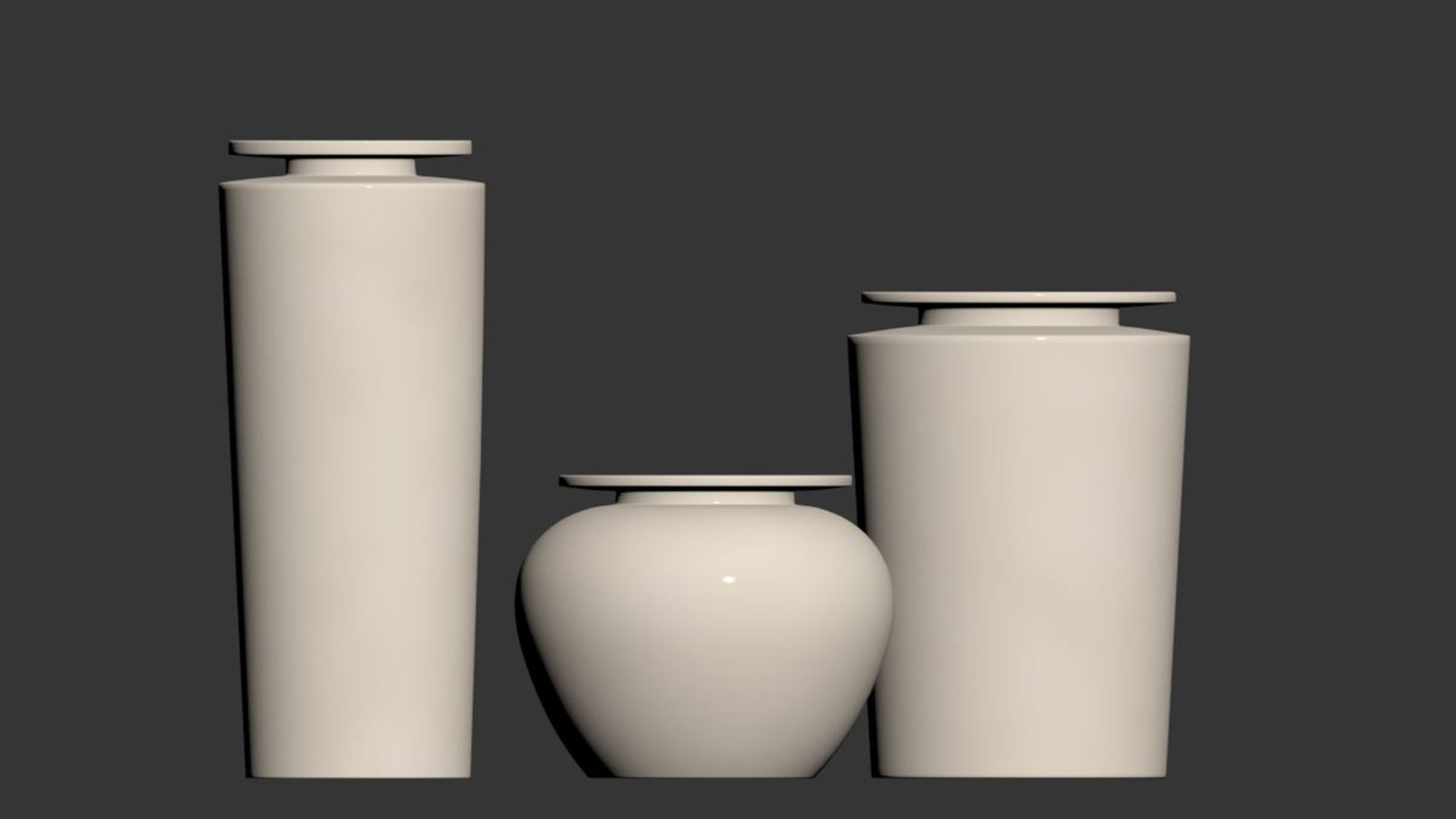 Plateia Large White Earthenware Vase 3D model_4