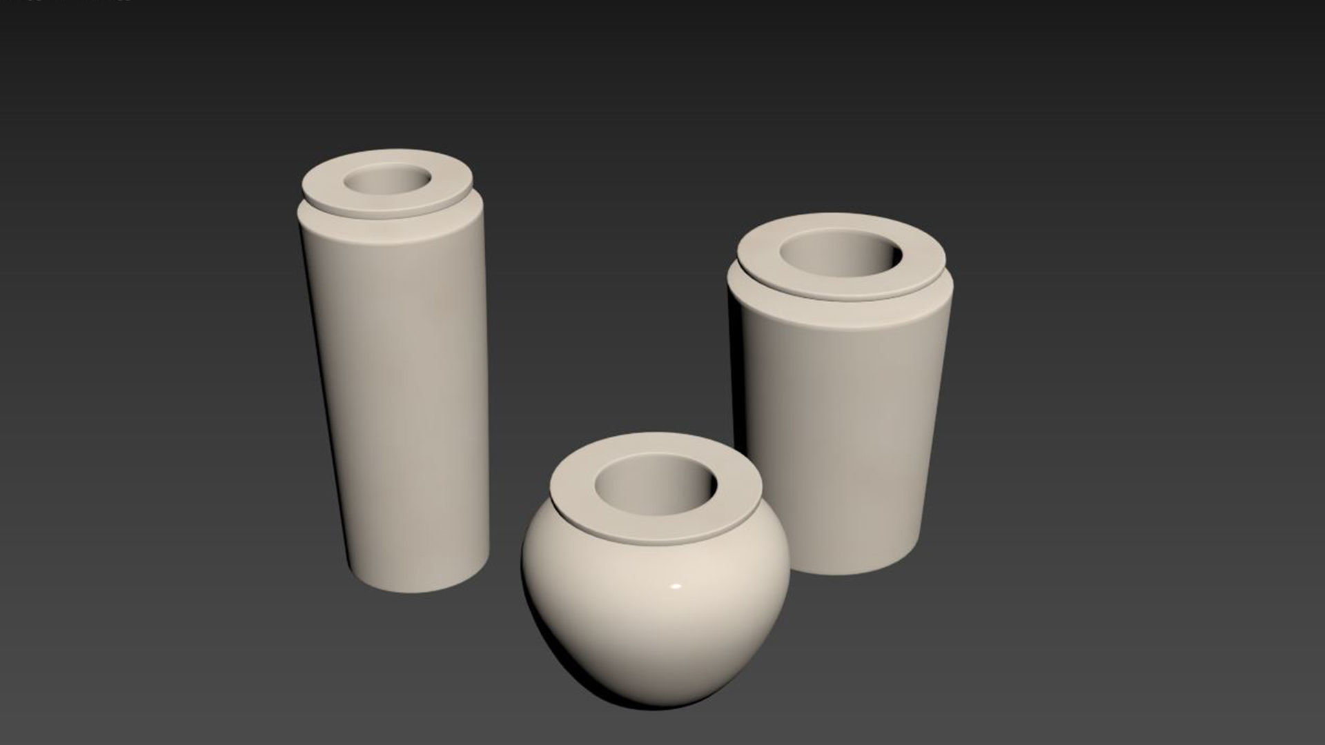 Plateia Large White Earthenware Vase 3D model_5