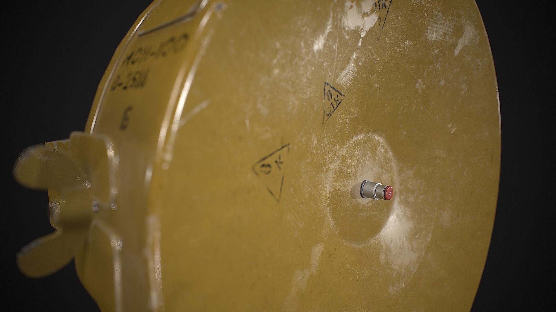 Soviet anti-personnel guided fragmentation mine MON-100 Low-poly 3D model_9