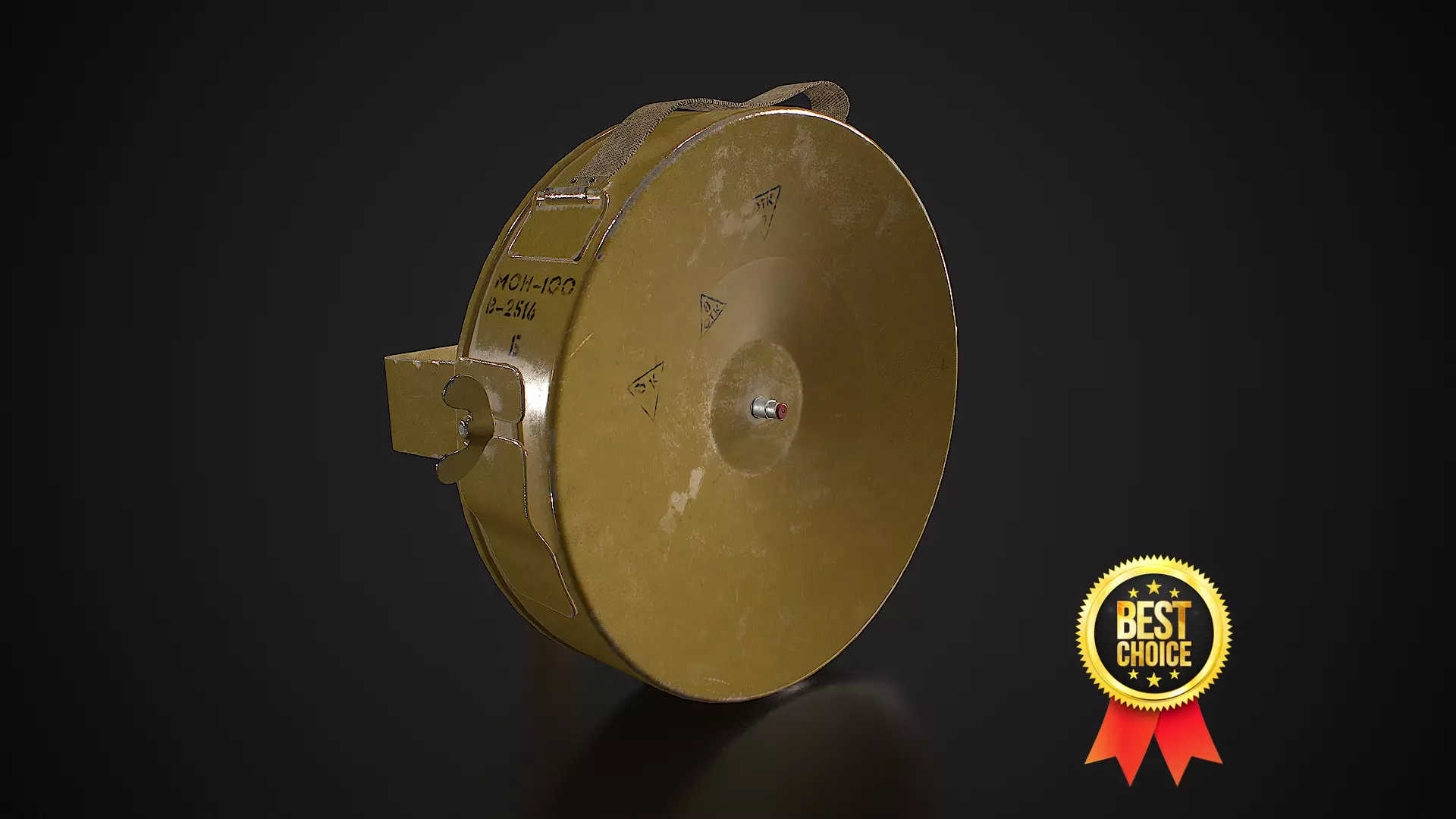 Soviet anti-personnel guided fragmentation mine MON-100 Low-poly 3D model_0