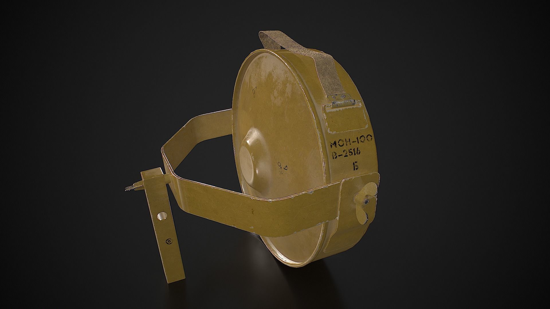 Soviet anti-personnel guided fragmentation mine MON-100 Low-poly 3D model_3