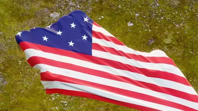 Memorial Day US Flag with christian cross