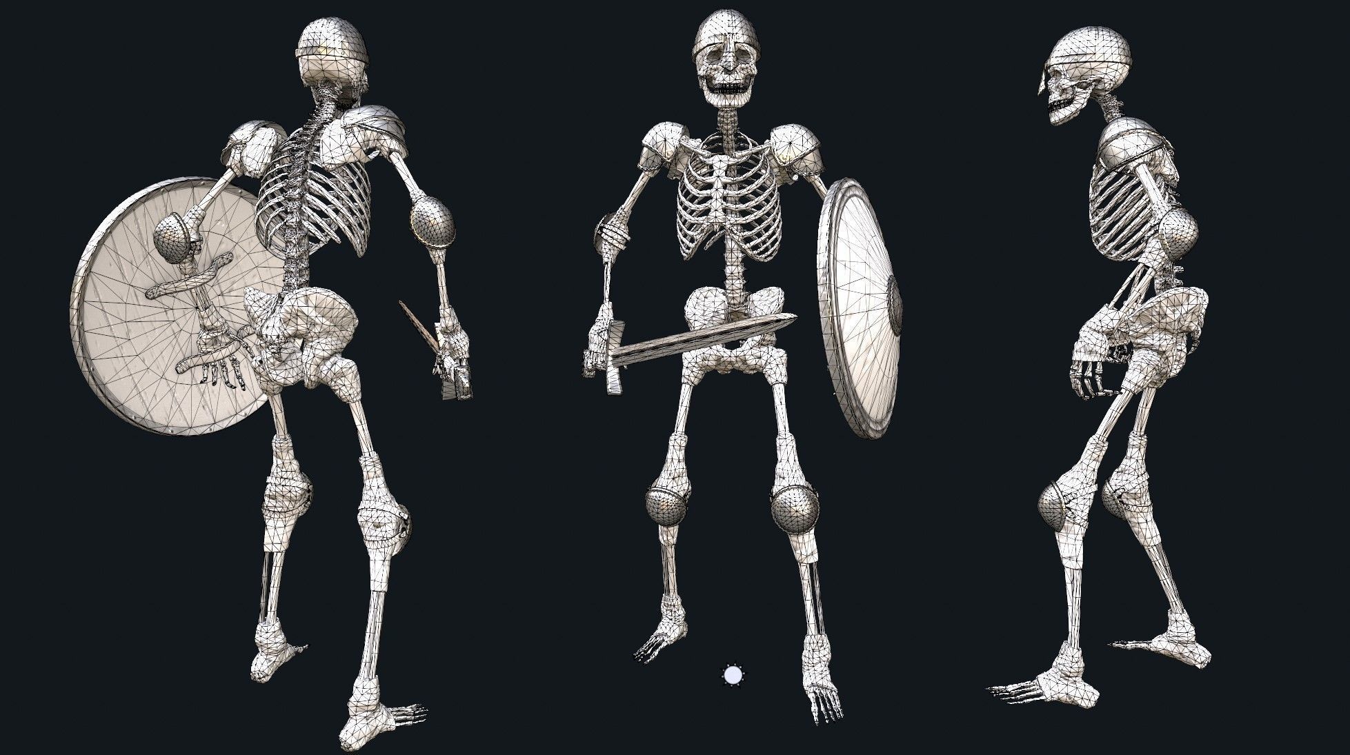 Medieval Skeleton Knight Low-poly 3D model_10