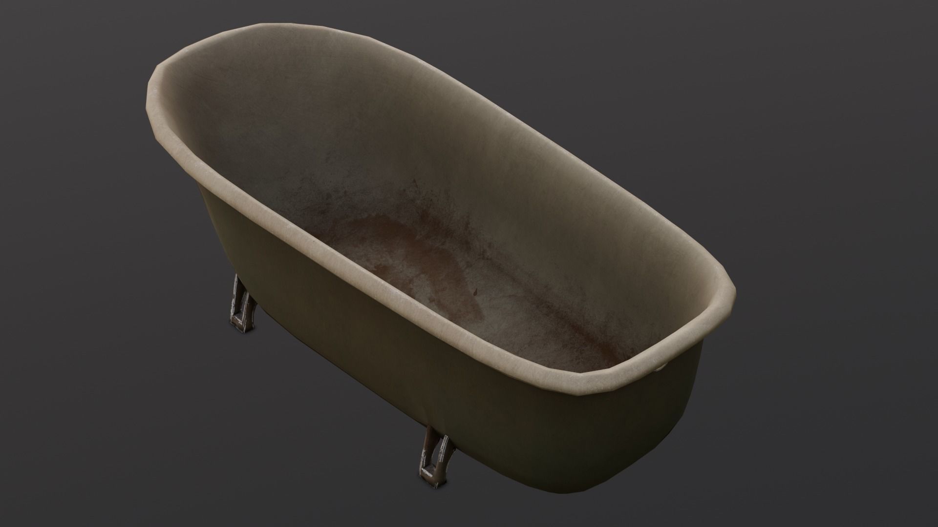 Old Dirty Bathtub 3D Model Low-poly 3D model_16