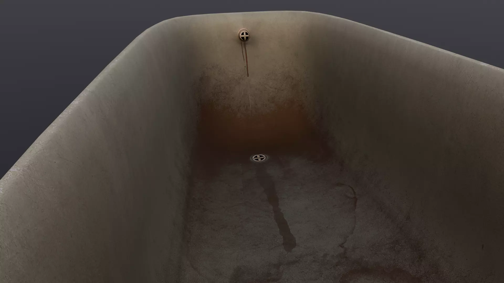 Old Dirty Bathtub 3D Model Low-poly 3D model_0