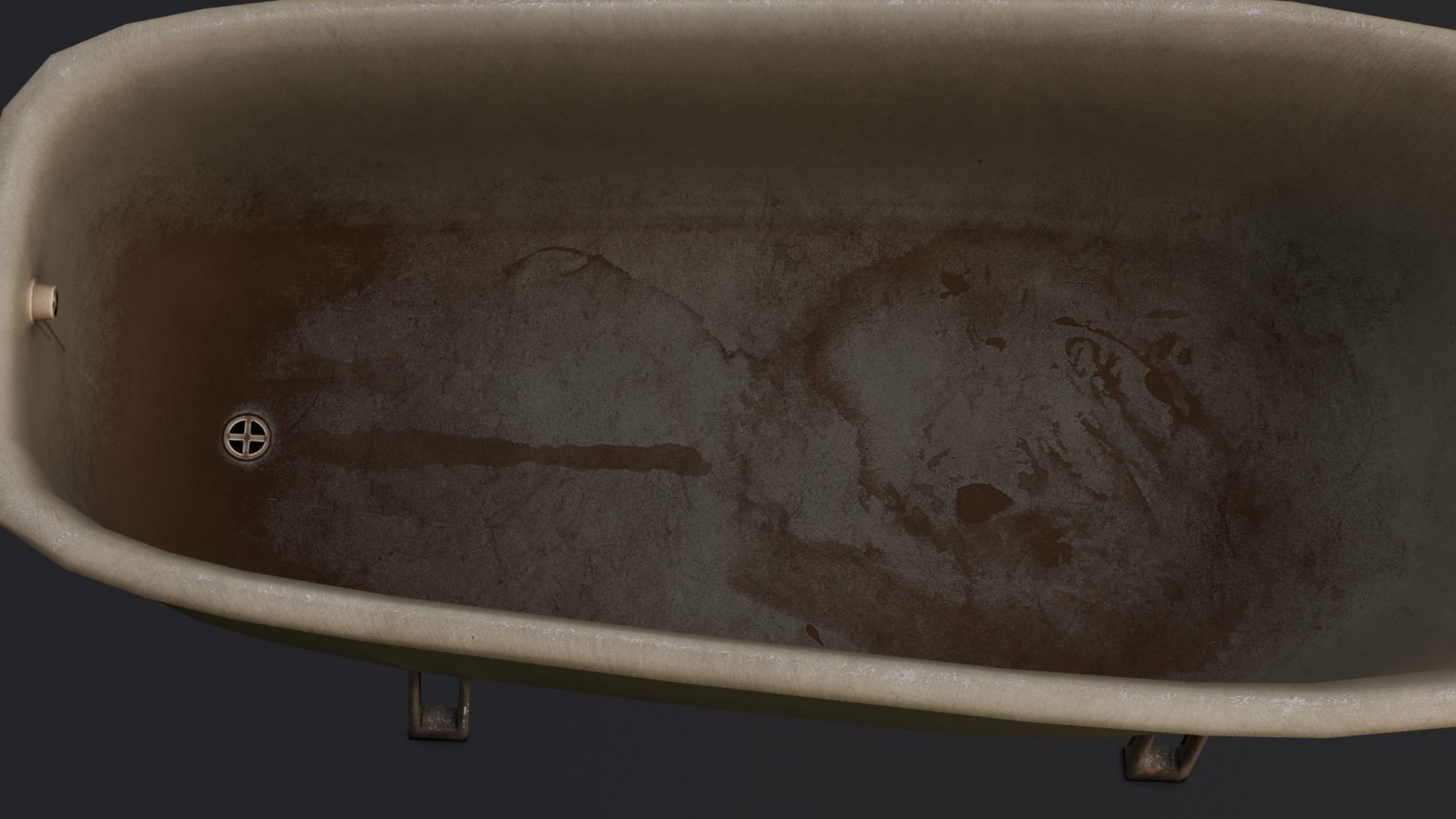 Old Dirty Bathtub 3D Model Low-poly 3D model_12