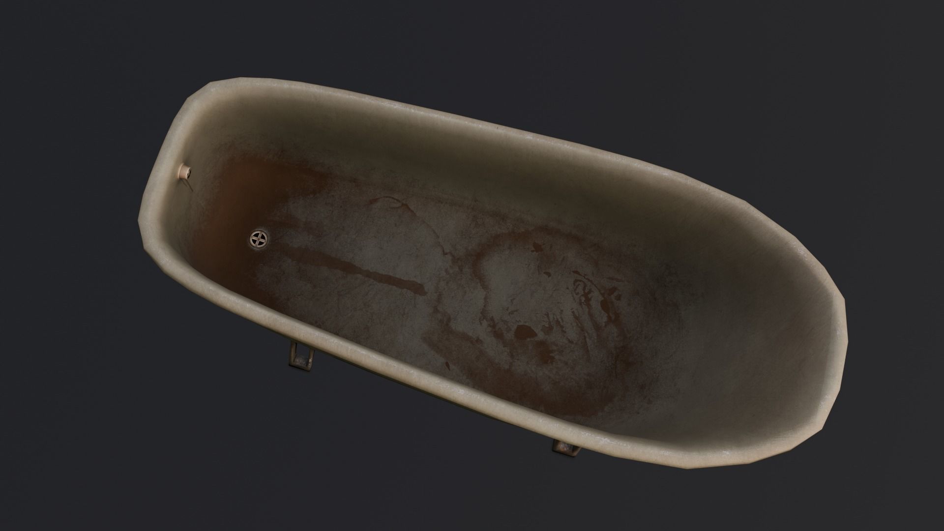 Old Dirty Bathtub 3D Model Low-poly 3D model_15